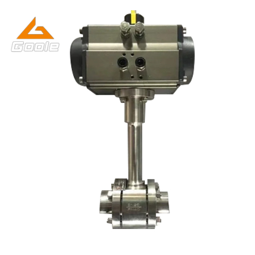 DQ661F不銹鋼氣動焊接螺紋鍛鋼加長桿低溫球閥