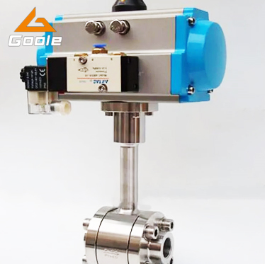 DQ661F不銹鋼氣動焊接螺紋鍛鋼加長桿低溫球閥